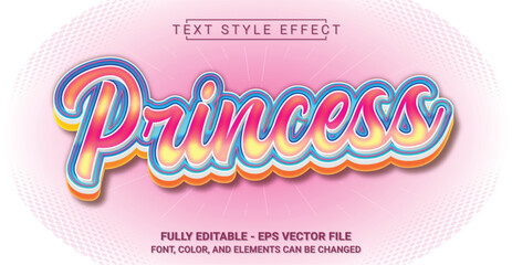 Canvas Print - Princess Text Style Effect. Editable Graphic Text Template.