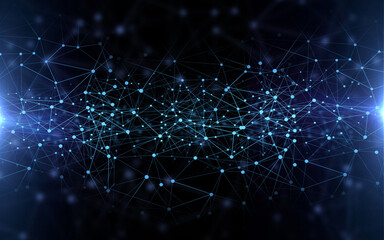 Wall Mural - light, black background and star network with space, galaxy and pattern graphic with vortex wallpape