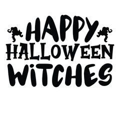 Sticker - Happy Halloween witches, Halloween Svg