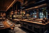 Fototapeta Londyn - restaurant interior steakhouse barbecue