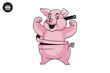 weight loss pig mascot logo
