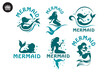 Beautiful Mermaid logo vector template