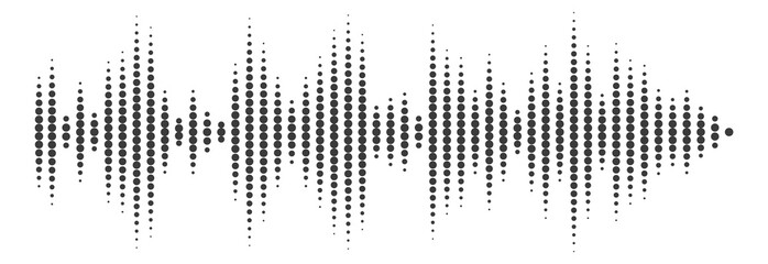 Sound amplitude chart. Noise audio wave record