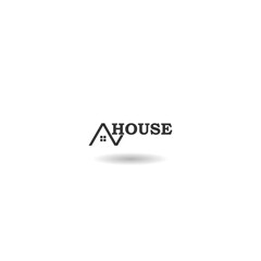 Wall Mural - Roof house business logo  icon with shadow