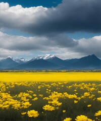 yellow flowers in the mountains