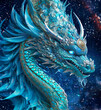 A water dragon brings healing energy, 水龍, 龍神, illustration art, Generative AI
