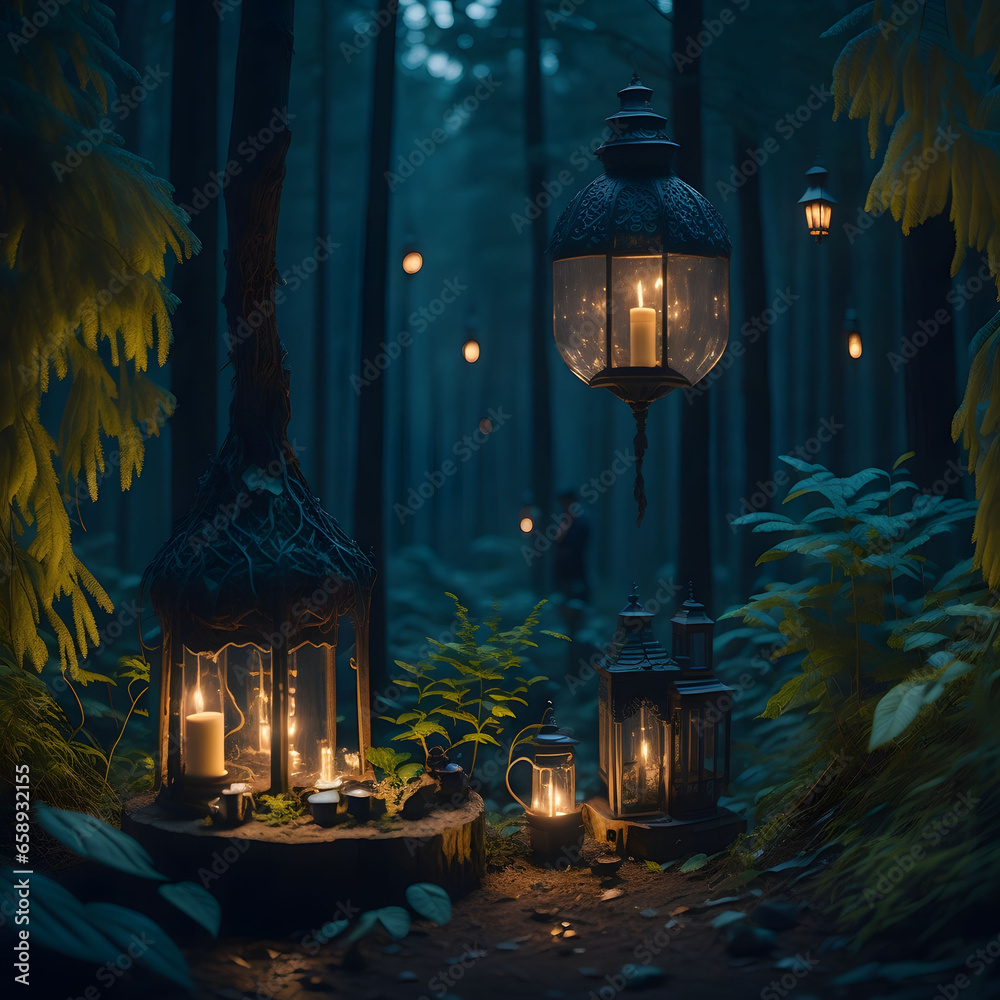 Step into a mystical forest at twilight. High-resolution DSLR and macro ...