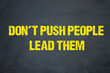 Don't Push People Lead Them