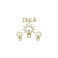 Wall Mural - Light bulb idea icon isolated on transparent background