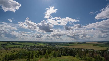 Wall Mural - 4k time lapse, beautiful sky with clouds background. sky with clouds, weather, nature, cloud blue, t