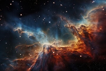 Endless Universe, Colorful nebular galaxy stars and clouds, generative ai