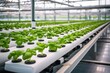 rows of hydroponic farming crops