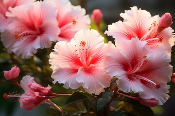 Powder Puffs pink hibiscus flower