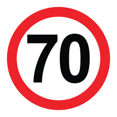 Wall Mural - driving speed limit seventy 70 sign. printable traffic signs and symbols.