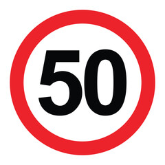 Wall Mural - driving speed limit fifty 50 sign. printable traffic signs and symbols.