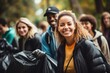 Diverse group of people participating in a city clean-up drive - Community Cleanup - AI Generated