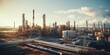 © aboutmomentsimages - Industrial oil refinery plant. Dusk view of petroleum manufacturing facility