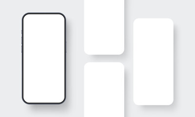 Fototapete - Modern Phone Mockup with Blank Mobile Screens. Vector Illustration