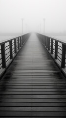 Wall Mural - ai black and white landscape art painting