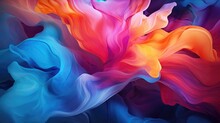 Colorfull Liquid Acrylic Paint Or Fluid Bubble Flow Wallpaper, Abstract Background,  AI Generative
