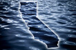 Water surface with map of California state in USA as symbol of floods and heavy rain in country
