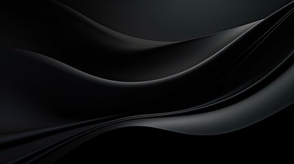 Wall Mural - Luxurious Black Wave on Abstract Organic Background: An Elegant and Artistic Design of Smooth Lines