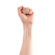 Hand with clenched fist in PNG isolated on transparent background