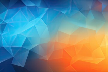 Poster - Abstract polygonal background. Triangular design for your business, Blue orange Gradient Digital Polygons: A Network Grid Fusion background wallpaper, AI Generated