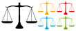 set collections scale of justice colorful icon. Balance law judgment symbol design template vector illustration