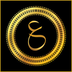 Arabic Alphabet thuluth golden style 
Arabic typography on black circles design 
