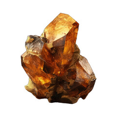 Wall Mural - A lustrous golden stone mineral with jagged edges and brilliant shine is showcased, isolated on a transparent background. Generative AI