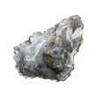 A white stone mineral with distinct textures and facets is isolated on a transparent background, reflecting its natural purity and rarity. Generative AI