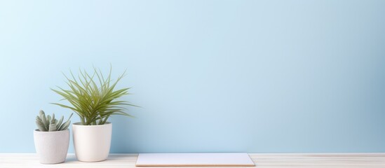 Poster - Workspace with desk note plant and empty area