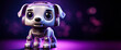 © fotogurmespb - Robot dog performing tricks isolated on a purple gradient background