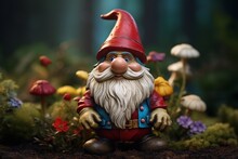 Gnome's Garden Journey: A Whimsical Garden Gnome Amidst Nature's Bounty