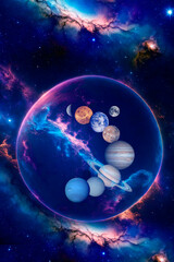 Wall Mural - all planets of our solar system mercury, venus, earth, mars, jupiter, saturn, uranus, neptune, pluto