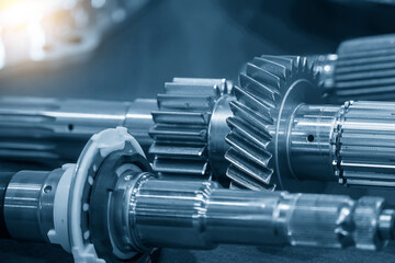 the groups of transmission gear spare parts in the light blue scene.