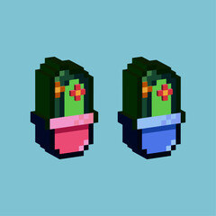 Poster - Isometric Pixel art 3d of cactus plant for items asset.Green cactus plant on pixelated style.8bits perfect for game asset or design asset element for your game design asset.