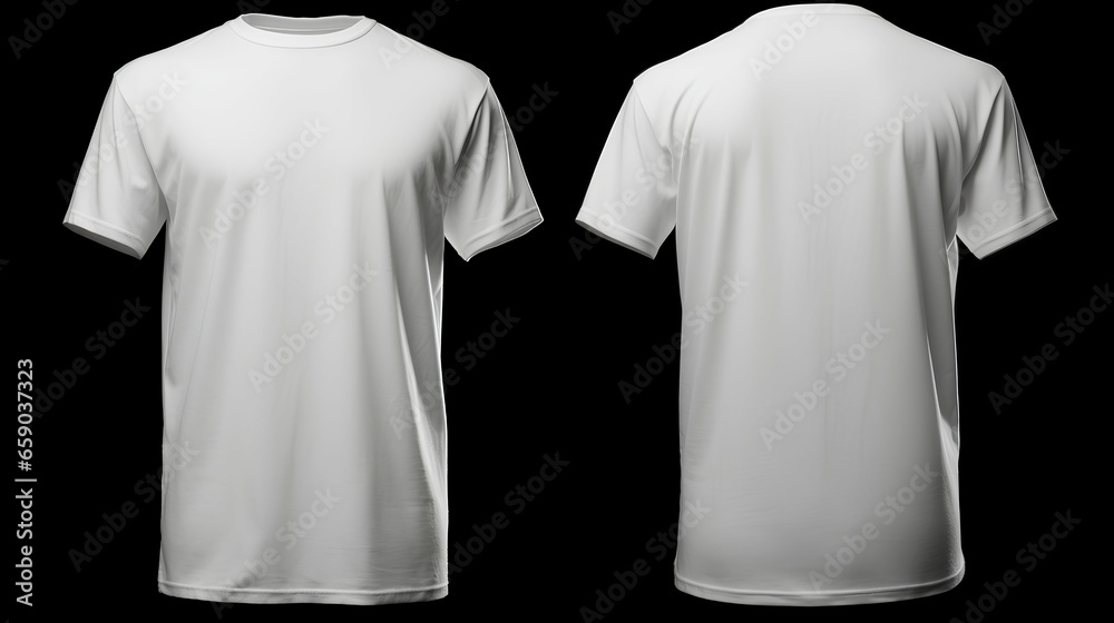 Blank white tshirt with front and back isolated background Stock Photo ...