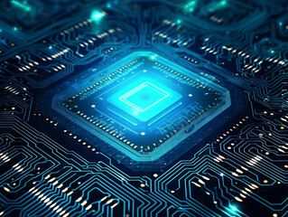 Poster - Circuit board background. Generative AI