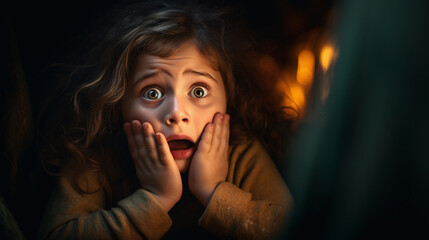 Poster - Image of a child showing fear.