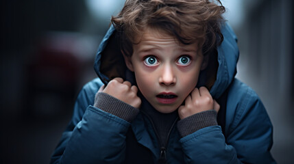 Wall Mural - Picture depicting a fearful child.