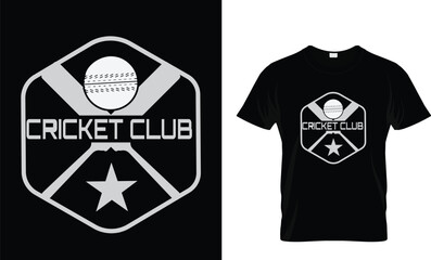 cricket club ,sports , t shirt design black tshirt design.