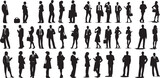 Fototapeta Pokój dzieciecy - silhouettes of business people businessmen and businesswomen. Corporate and Teamwork Concepts