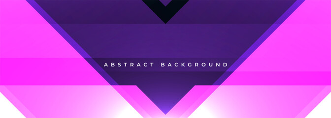 Poster - Pink and purple abstract background with geometric triangle shapes. Wide futuristic illustration vector banner.