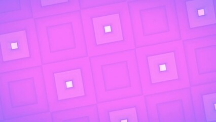 Wall Mural - Square shapes tiles morphing. Soft pink, white, lilac, purple abstract motion background. Animated geometric pattern for intro, opener, digital cover. Transition from tetragonal grid to white backdrop