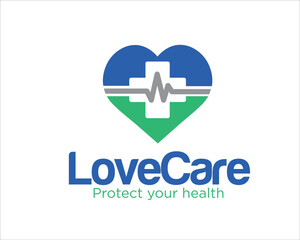 Wall Mural - love health care logo designs simple modern for medical service