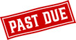 Past due square grunge stamp, Red label stamp vector