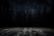 Creepy Halloween background featuring empty wooden planks; ominous and dark 