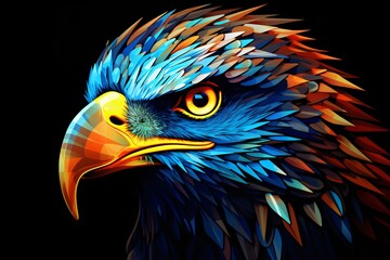 Wall Mural - Colorful illustration of an eagle